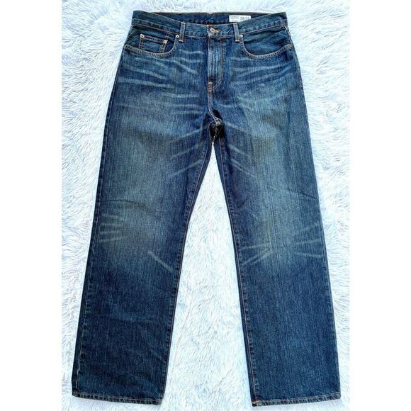 Cremieux Premium Denim SZ 35/32 Relaxed Fit Dark Denim Blue Jeans - Picture 11 of 11